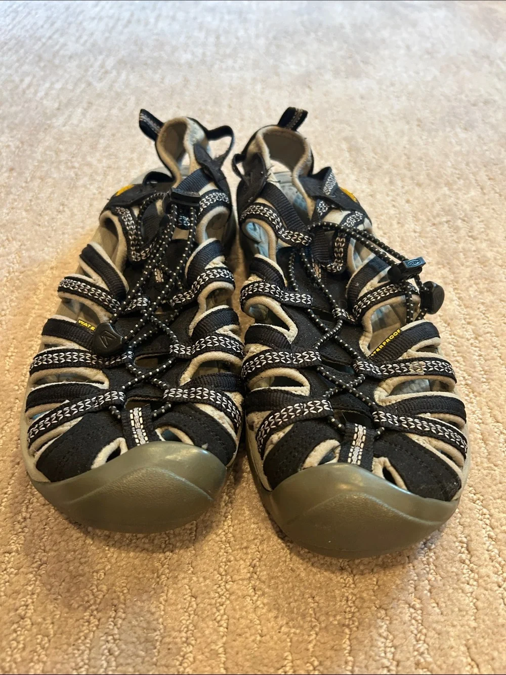 Men’s Keen Black and Gray Outdoor Closed-Toe Waterproof Sandals